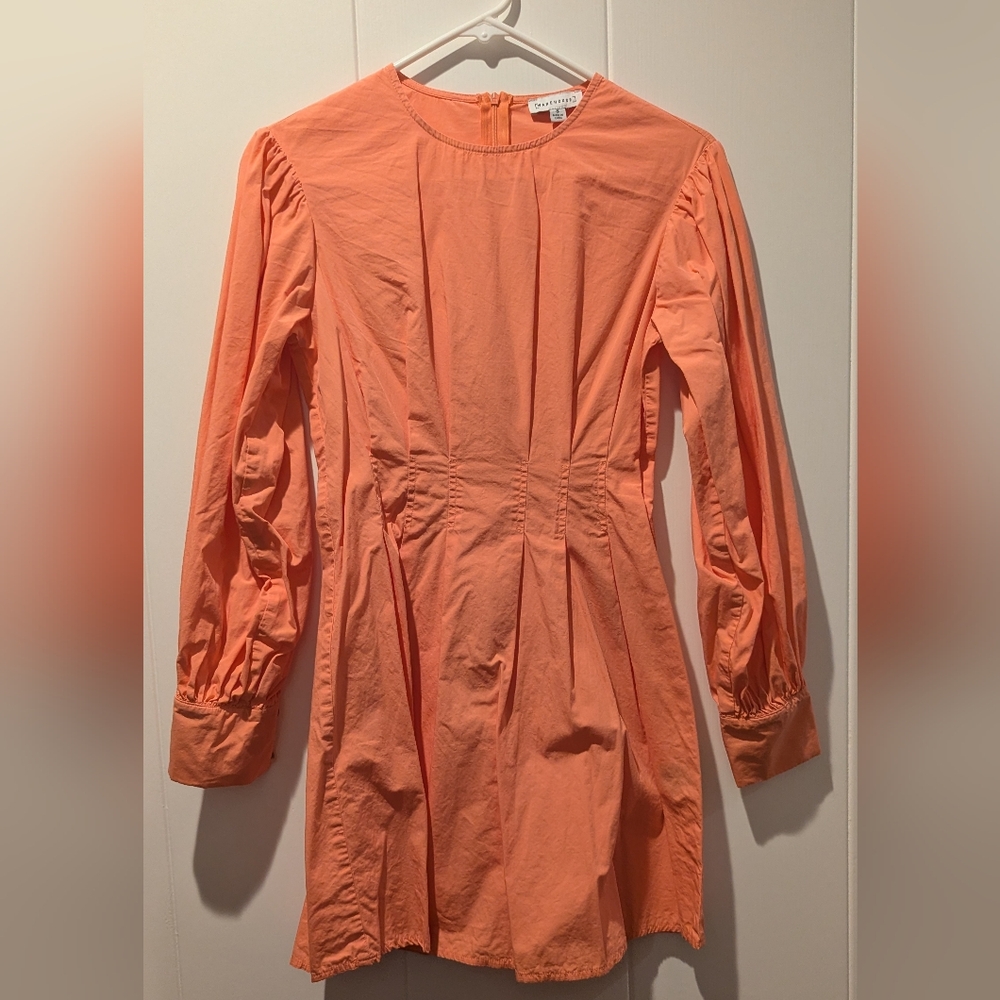 Warehouse Orange Long Sleeve Dress